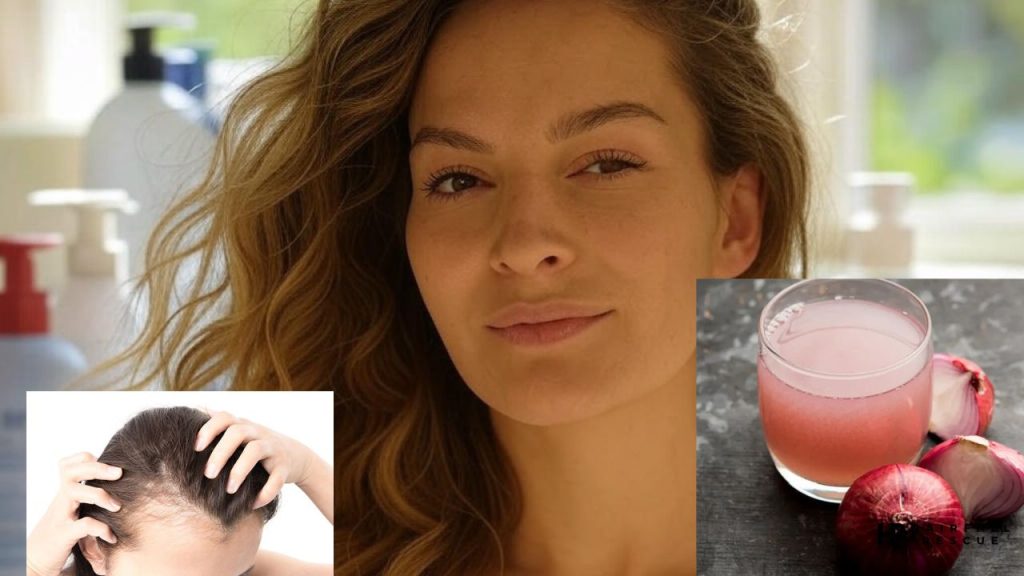 female model with gradually increasing hair density, representing natural hair thickening methods. The image visually demonstrates the transition from thin to dense hair, emphasizing hair growth and volume improvemen